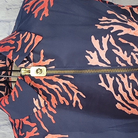 MICHAEL Michael Kors Navy and Coral Blouse - Picture 2 of 7